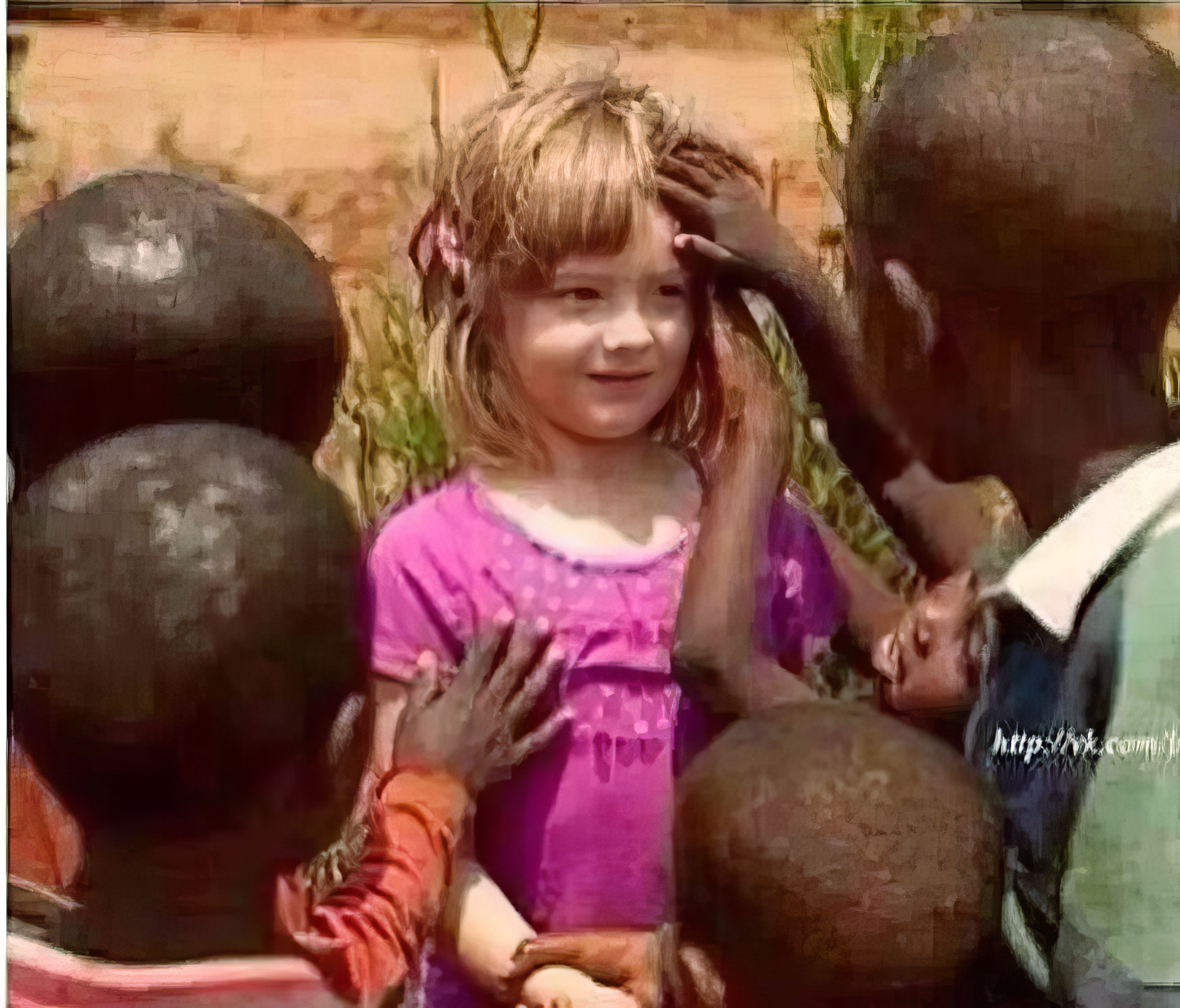 Learning from differences 4s African kids being curious about a white girl